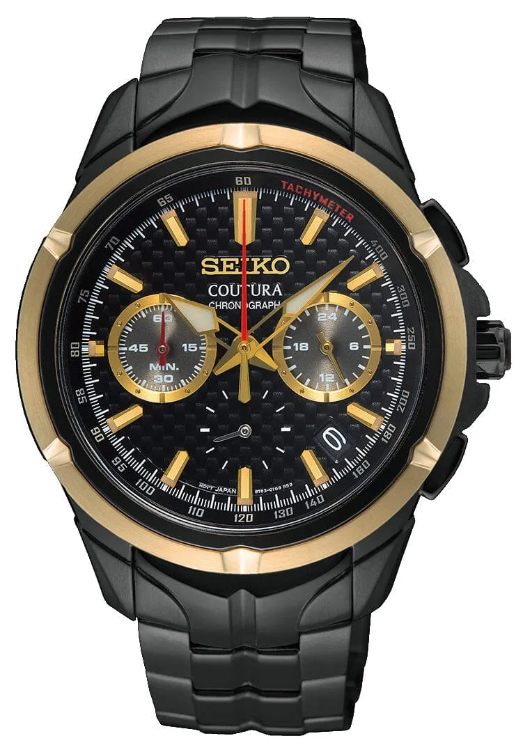 Seiko Coutura Black and Gold Analog Men's Watch SSB442P