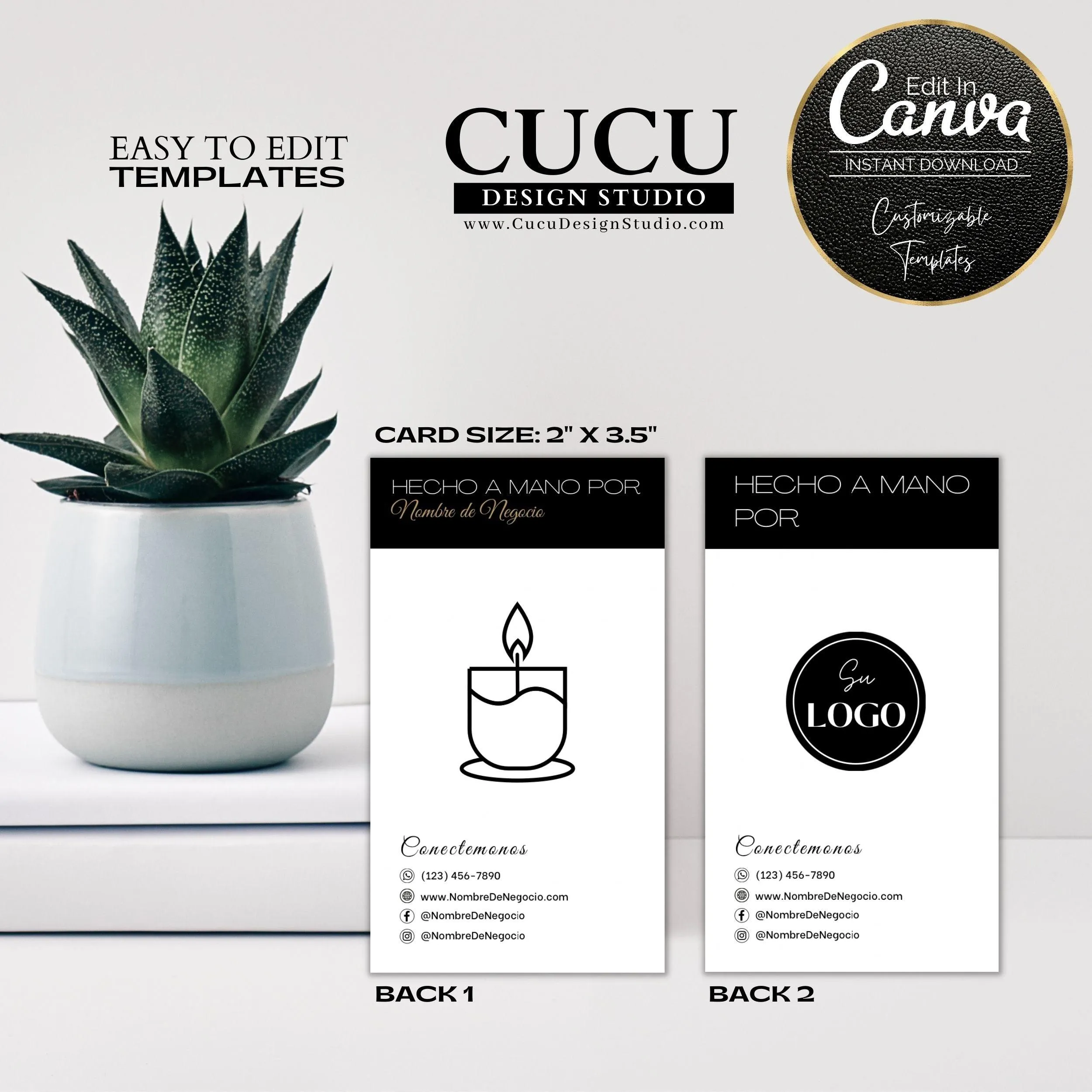 Spanish Customizable Candle Care Template Card |