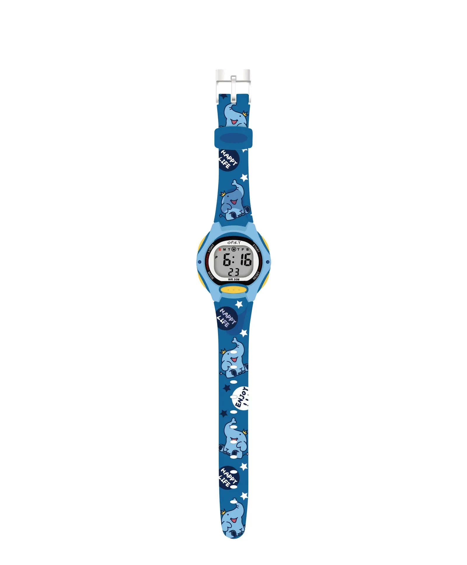 Spiky Eva18 Printed Strap Round Sports Digital Watch - Pink