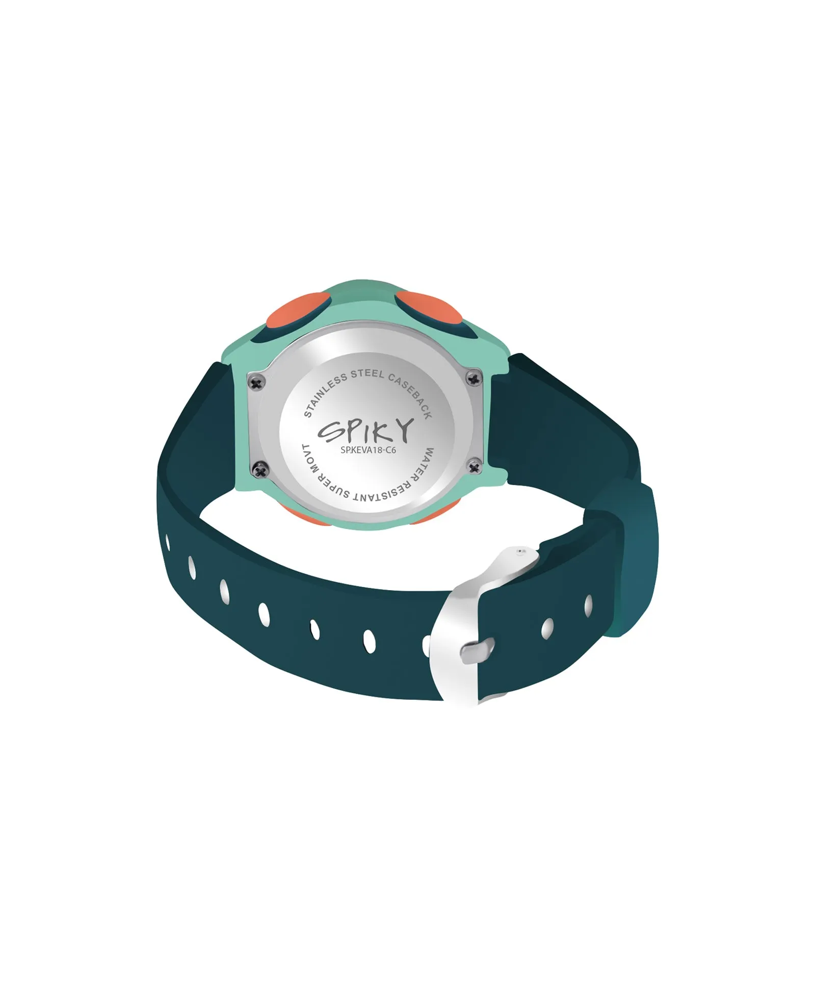 Spiky Eva18 Printed Strap Round Sports Digital Watch - Pink