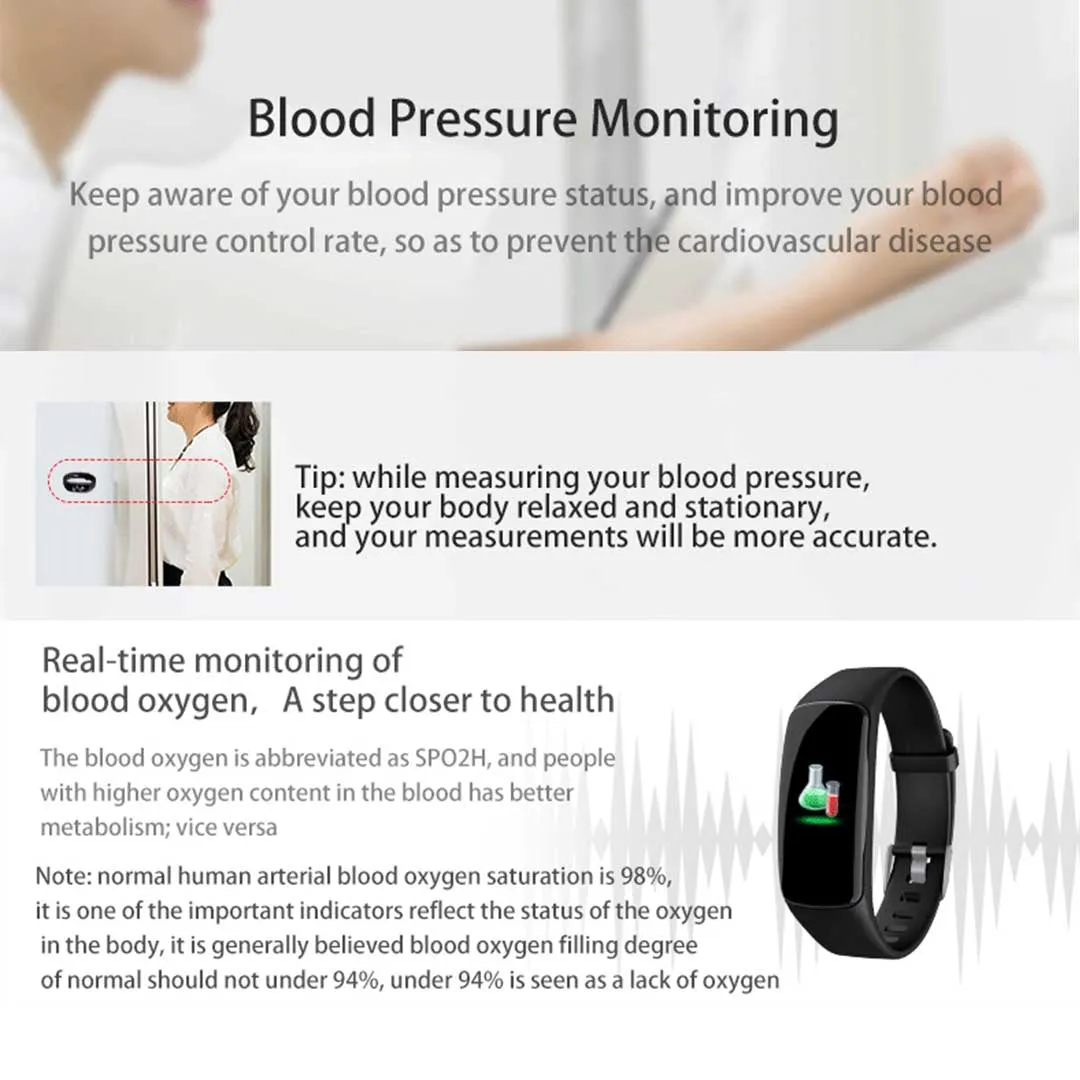 Sport Monitor Wrist Touch Fitness Tracker Smart Watch - Blue - Premium