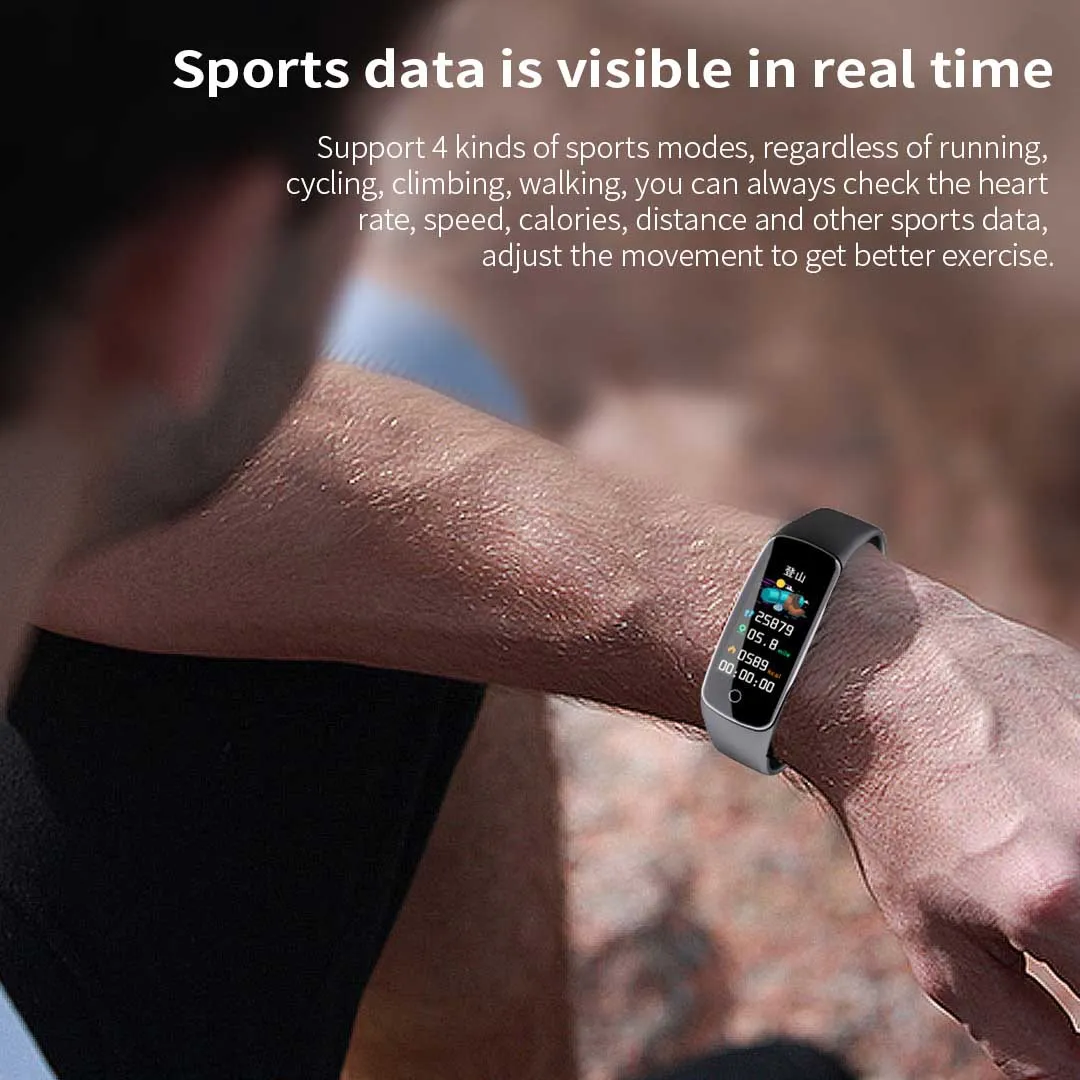 Sport Monitor Wrist Touch Fitness Tracker Smart Watch - Blue - Premium