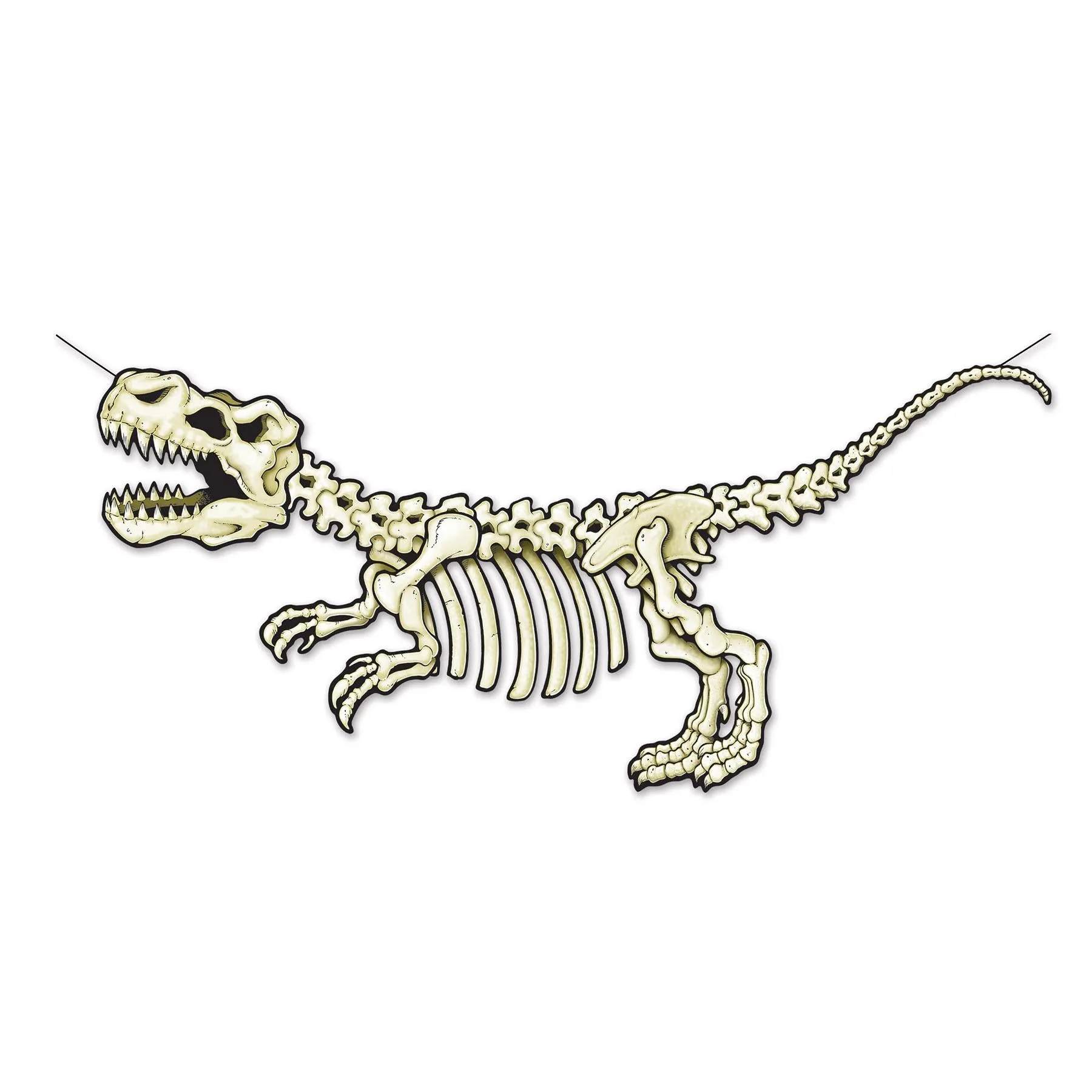 T-Rex Skeleton Party Streamer