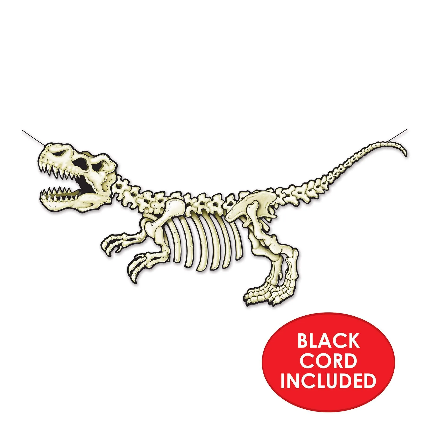 T-Rex Skeleton Party Streamer