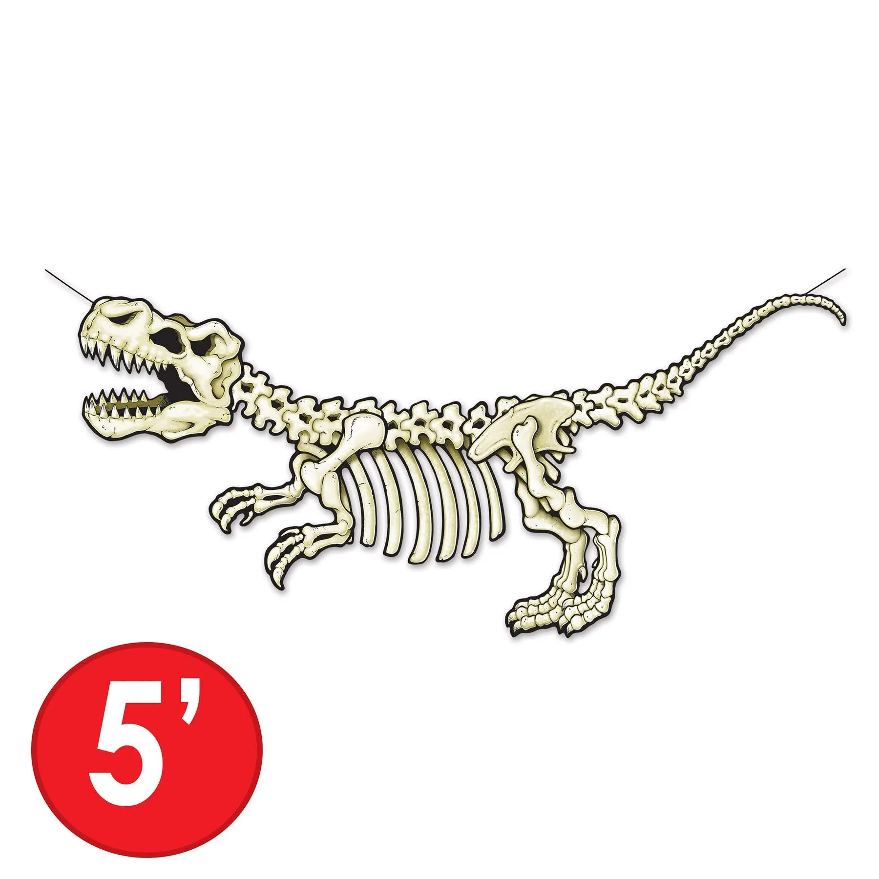T-Rex Skeleton Party Streamer