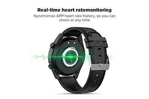 The Mohrim GT1 Smart Watch with Bluetooth Calling, Large Battery (Black)