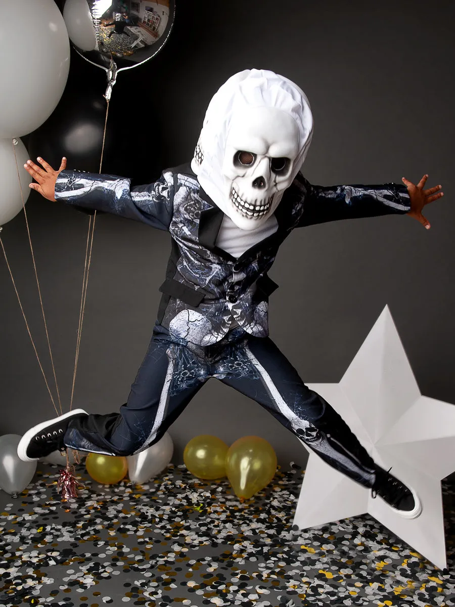 Three Headed Skeleton Costume for Boys