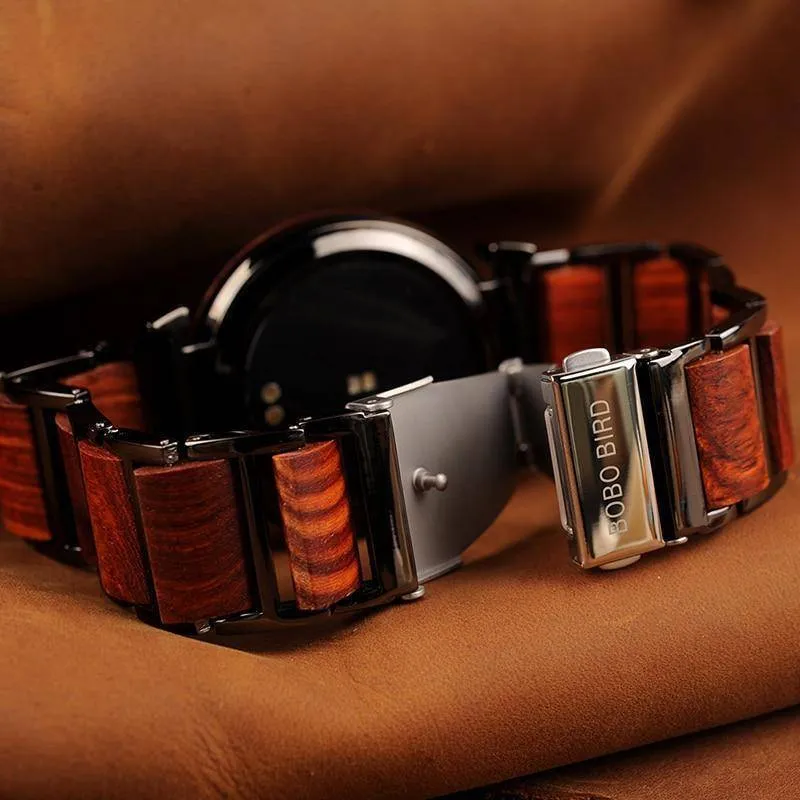 Touch Screen Wooden Watch For Men and Women in Wood Gift Box