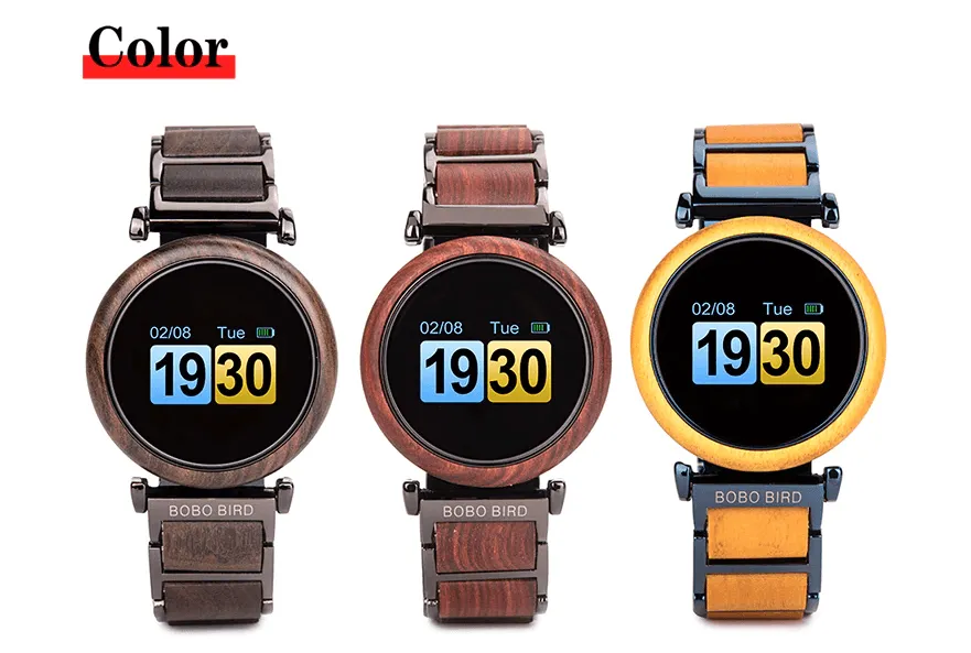 Touch Screen Wooden Watch For Men and Women in Wood Gift Box