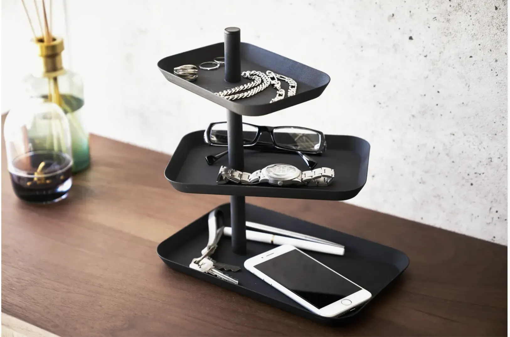 Tower Jewelry   Accessory Trays - Steel-Yamazaki Home