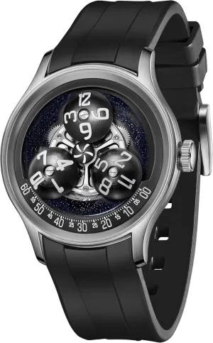 Trisome Mechanical Automatic Watch Men's Planet Sub-dial Super Luminous Blue Nightlight Rubber Waterproof Wristwatch BLM-TRISOME