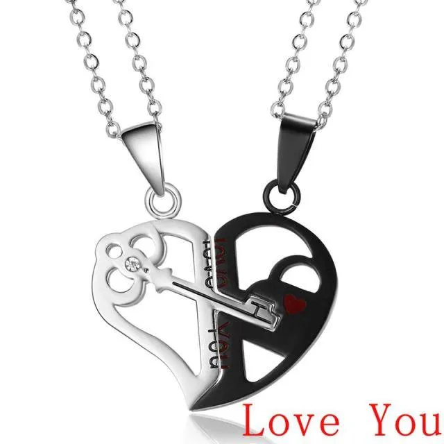 Two Cat Couples Jewelry Necklace Black White Kitten Animal Pendant Choker Necklace Women Valentine's Day Thanksgiving Day Gift