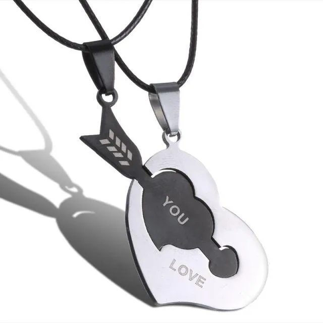 Two Cat Couples Jewelry Necklace Black White Kitten Animal Pendant Choker Necklace Women Valentine's Day Thanksgiving Day Gift