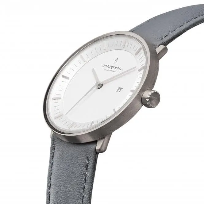 Unisex Philosopher Leather Silver 36mm Watch PH36SILEGRXX