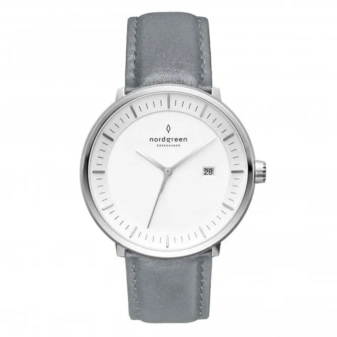 Unisex Philosopher Leather Silver 36mm Watch PH36SILEGRXX