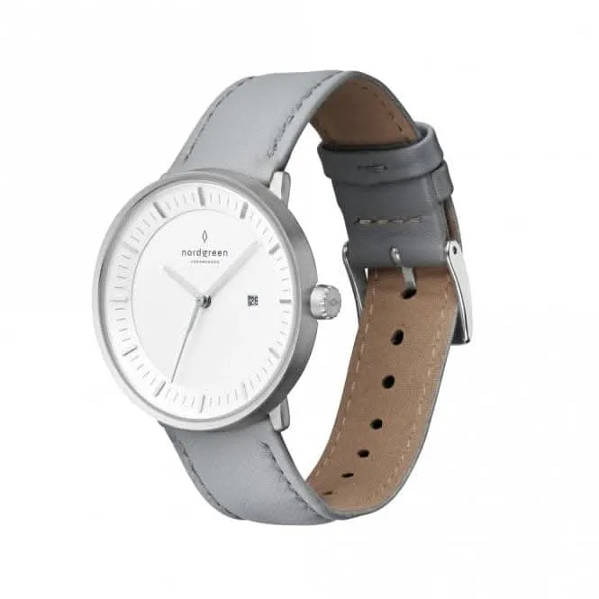 Unisex Philosopher Leather Silver 36mm Watch PH36SILEGRXX