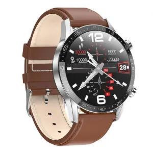 Watches watch men 24 hours continuous temperature monitor bp heart rate smart watches leather brown